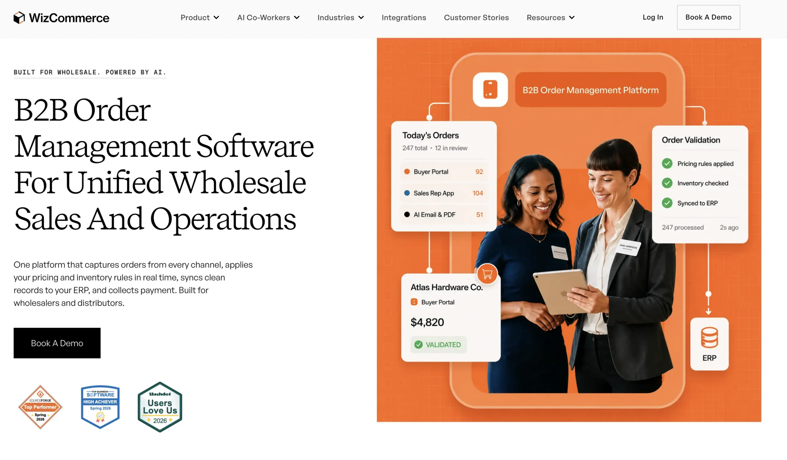 WizCommerce B2B order management platform