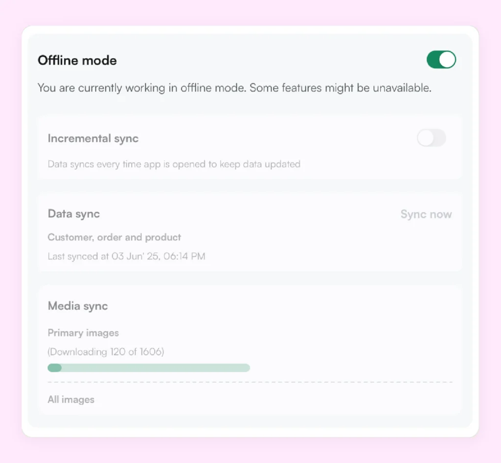 Offline Mode in WizCommerce Offline Mode in WizCommerce