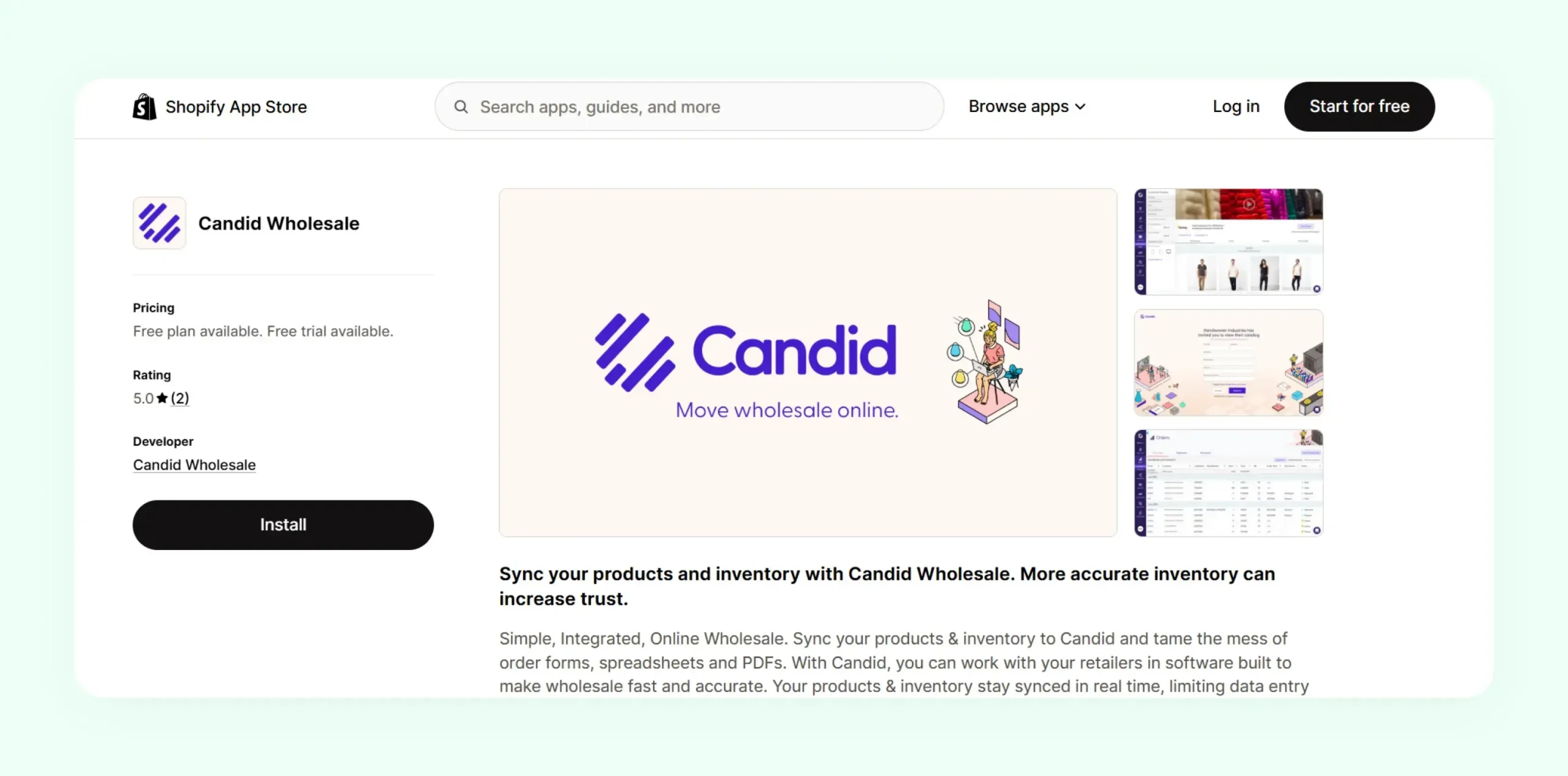 Candid Wholesale inventory management Shopify app