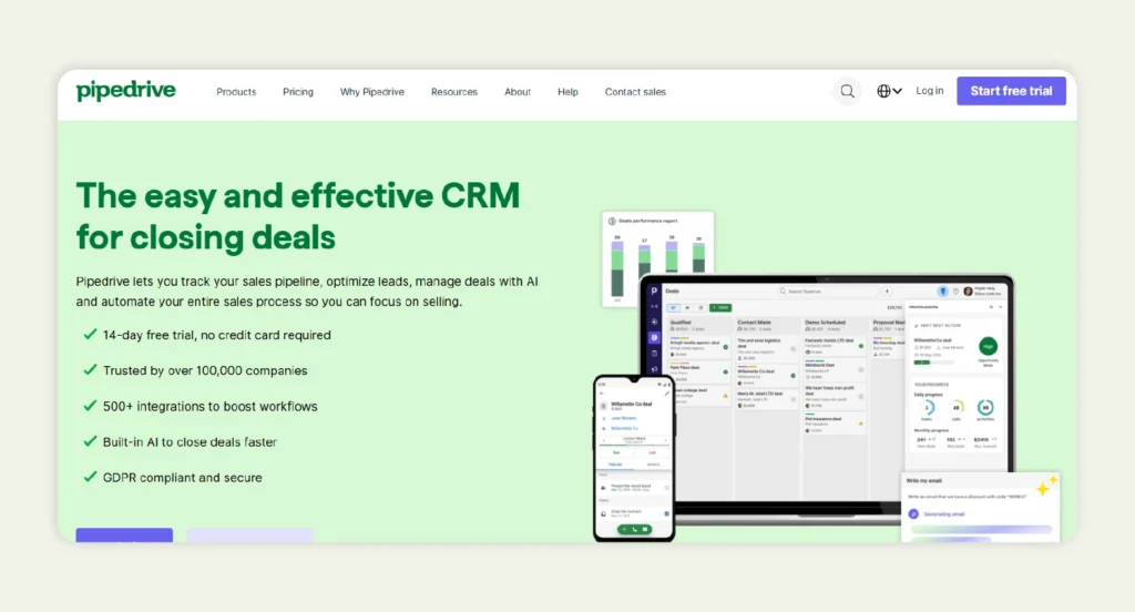 Pipedrive Homepage
