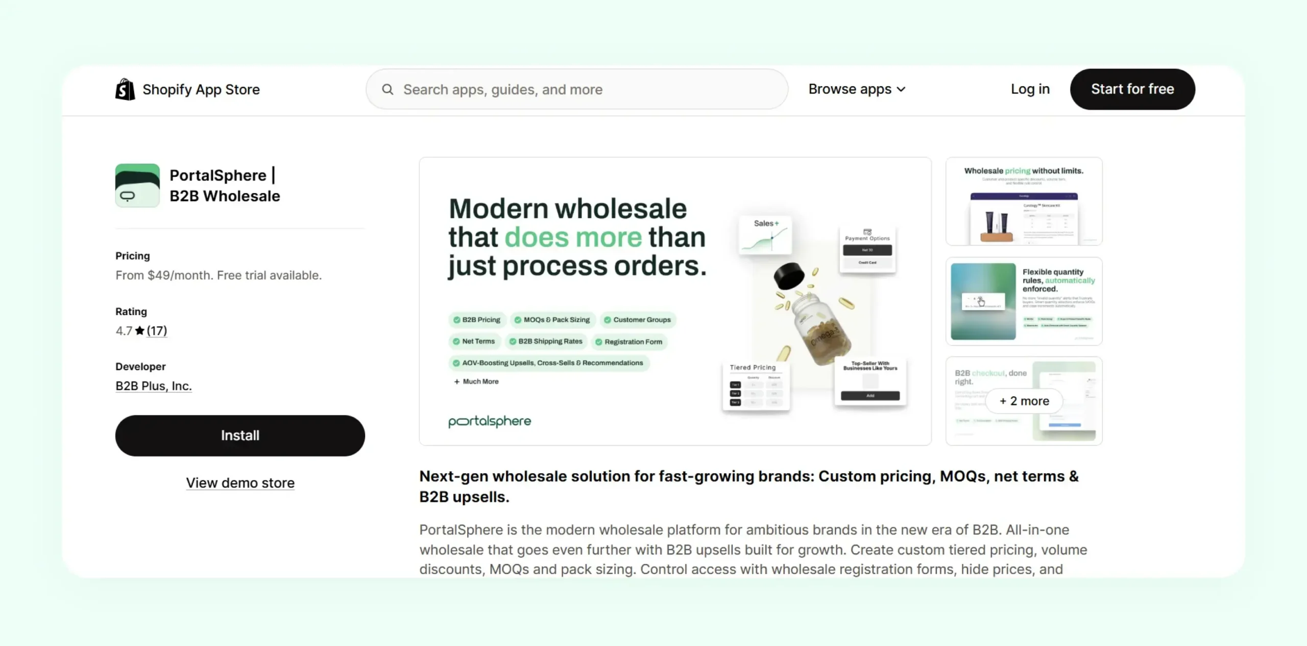 PortalSphere upsell wholesale app for Shopify&nbsp;