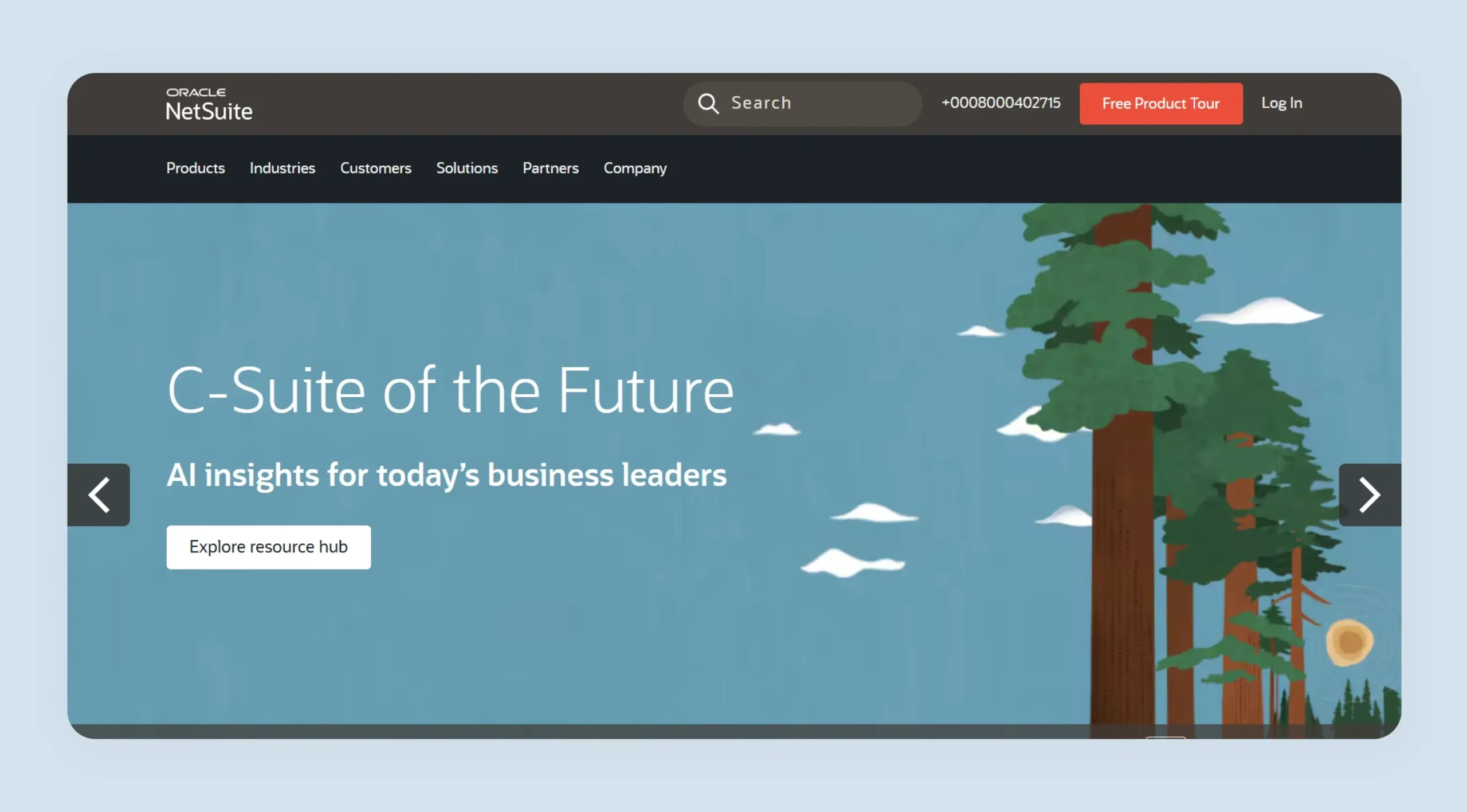 Oracle NetSuite cloud ERP dashboard