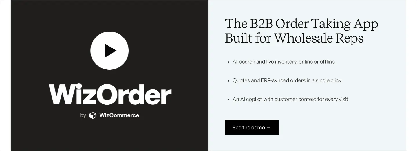 WizOrder B2B order taking app demo