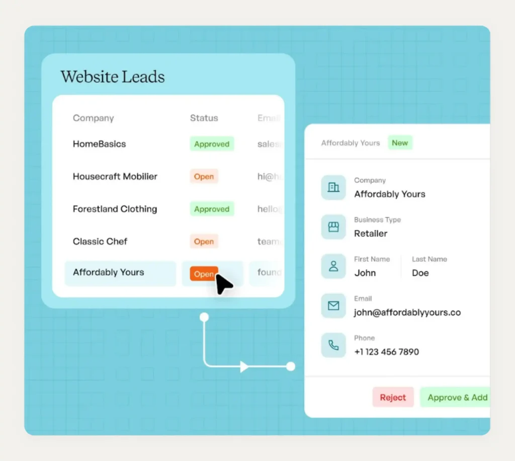 Built-in lead capture feature in WizOrder Built-in lead capture feature in WizOrder