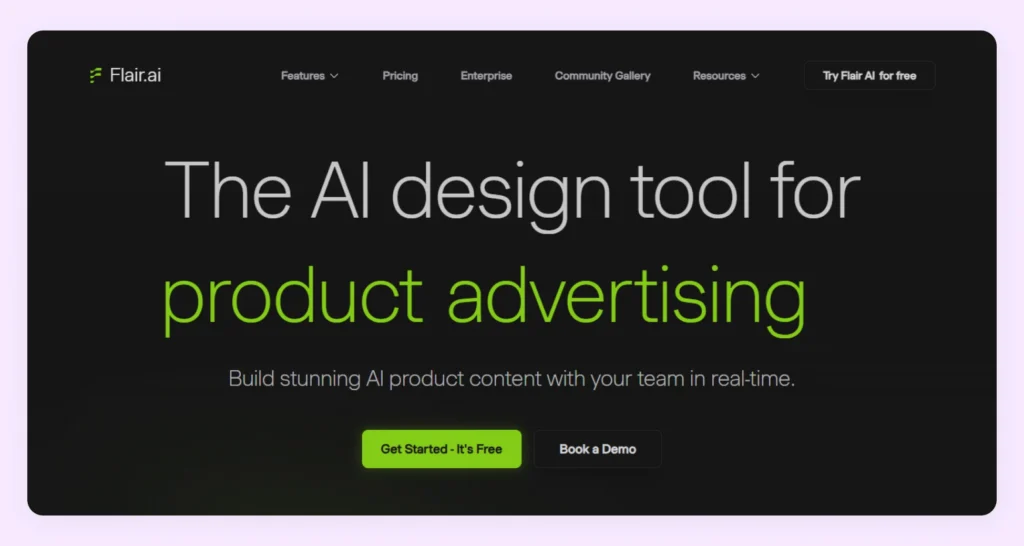 Flair.ai homepage Flair.ai homepage
