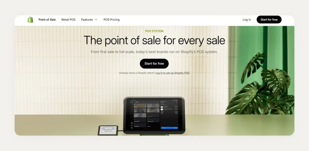 Shopify point-of-sale system homepage Shopify point-of-sale system homepage