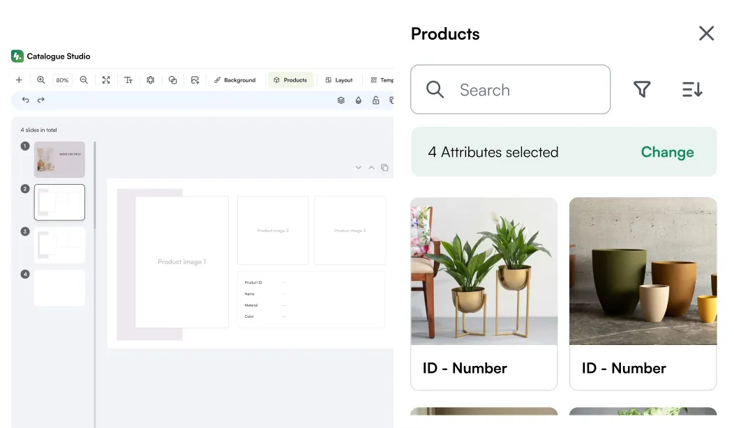 Create custom product presentations for customers by selecting and exporting
