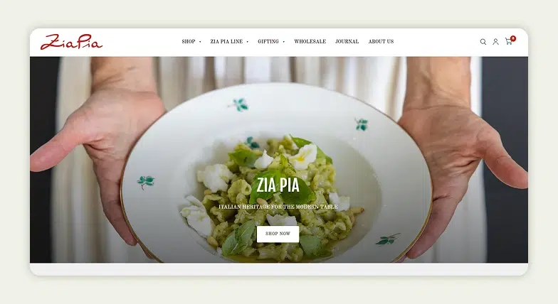 Zia Pia homepage&nbsp;