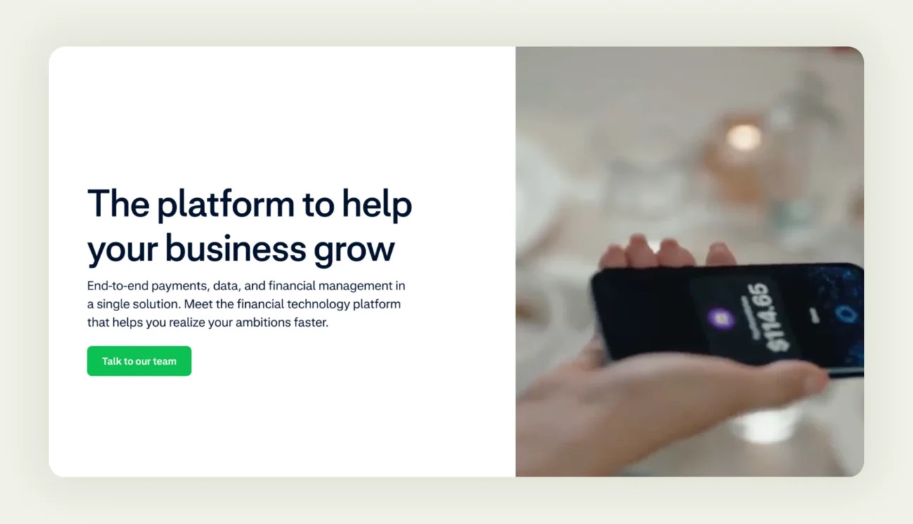 Adyen homepage Adyen homepage