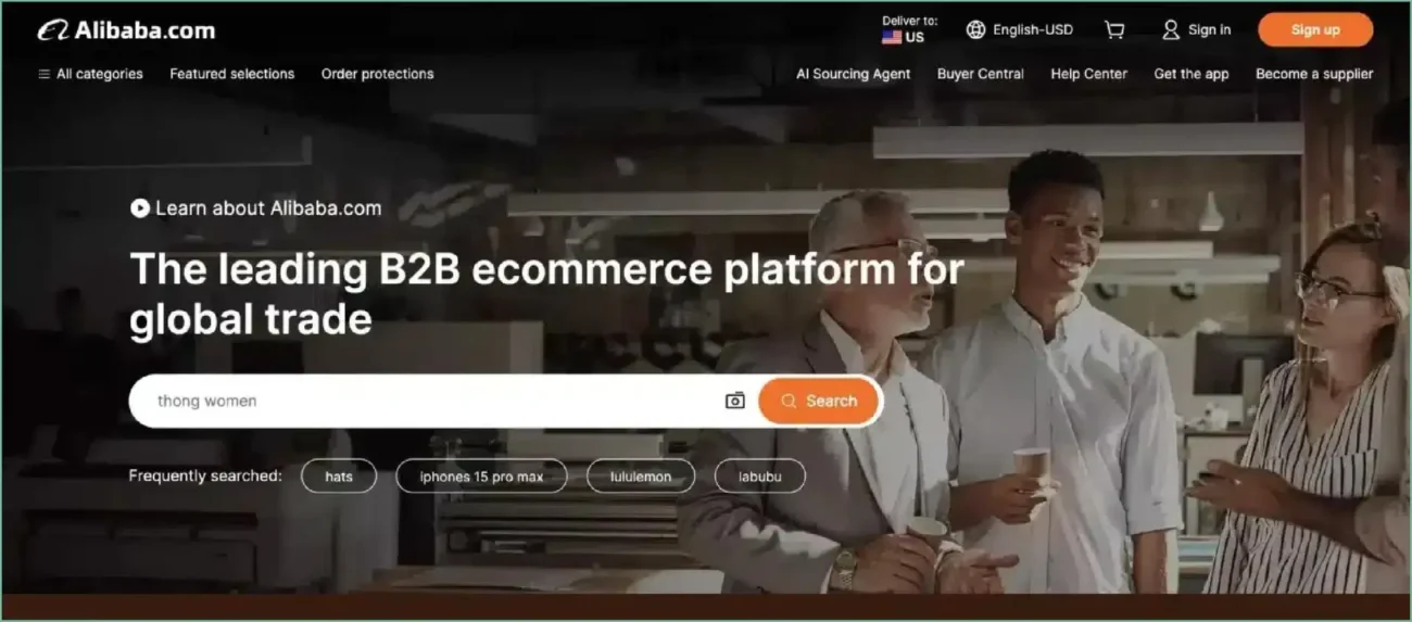 Alibaba homepage Alibaba homepage