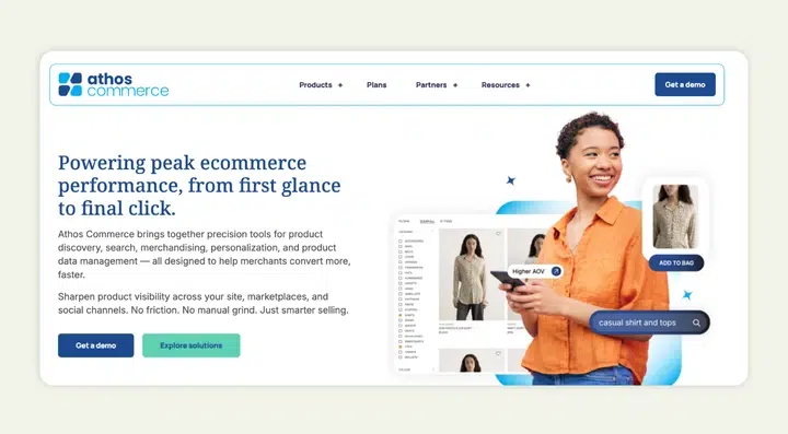 Athos Commerce is an AI-powered search and product discovery engine for ecommerce sites