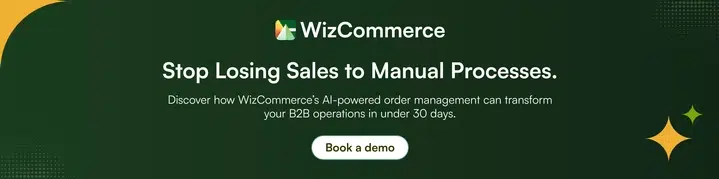 Book a free demo of WizCommerce AI-powered B2B order management with QuickBooks integration
