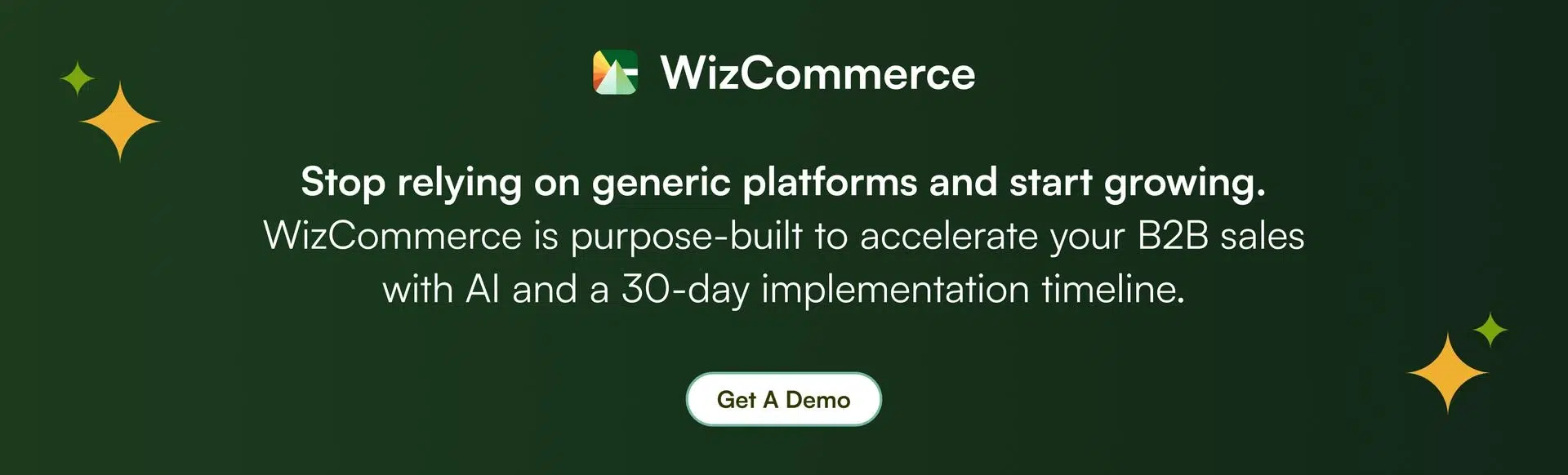 Book a personalized demo of WizCommerce. Book a personalized demo of WizCommerce.