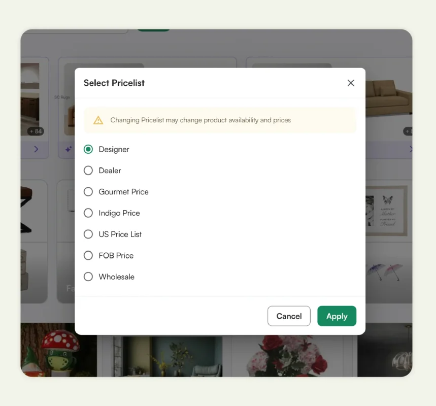 Custom price list feature of WizCommerce