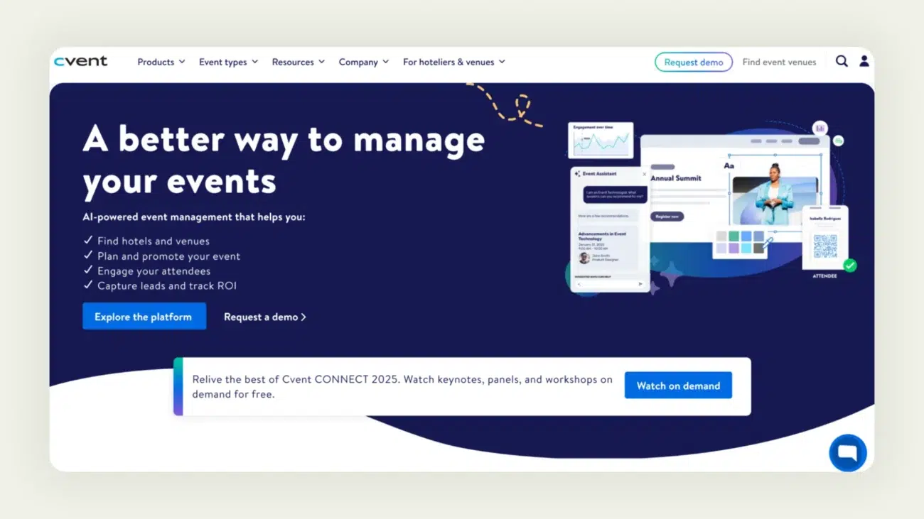 Cvent homepage Cvent homepage