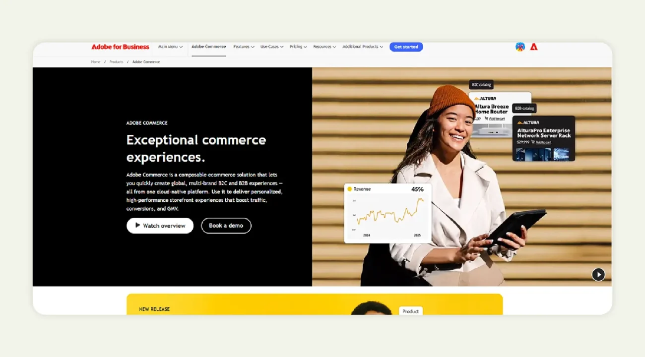 Homepage of Adobe Commerce Homepage of Adobe Commerce