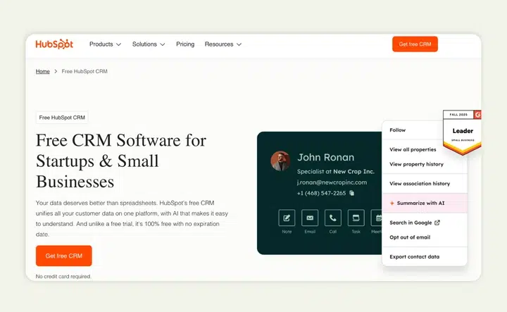 HubSpot is a CRM platform with integrated marketing and sales automation