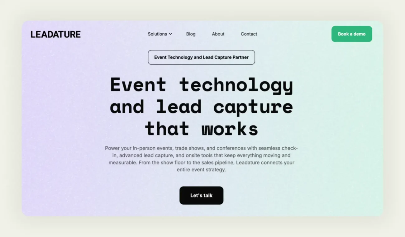 Leadature homepage Leadature homepage