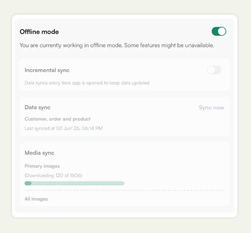 Offline mode in WizCommerce Offline mode in WizCommerce