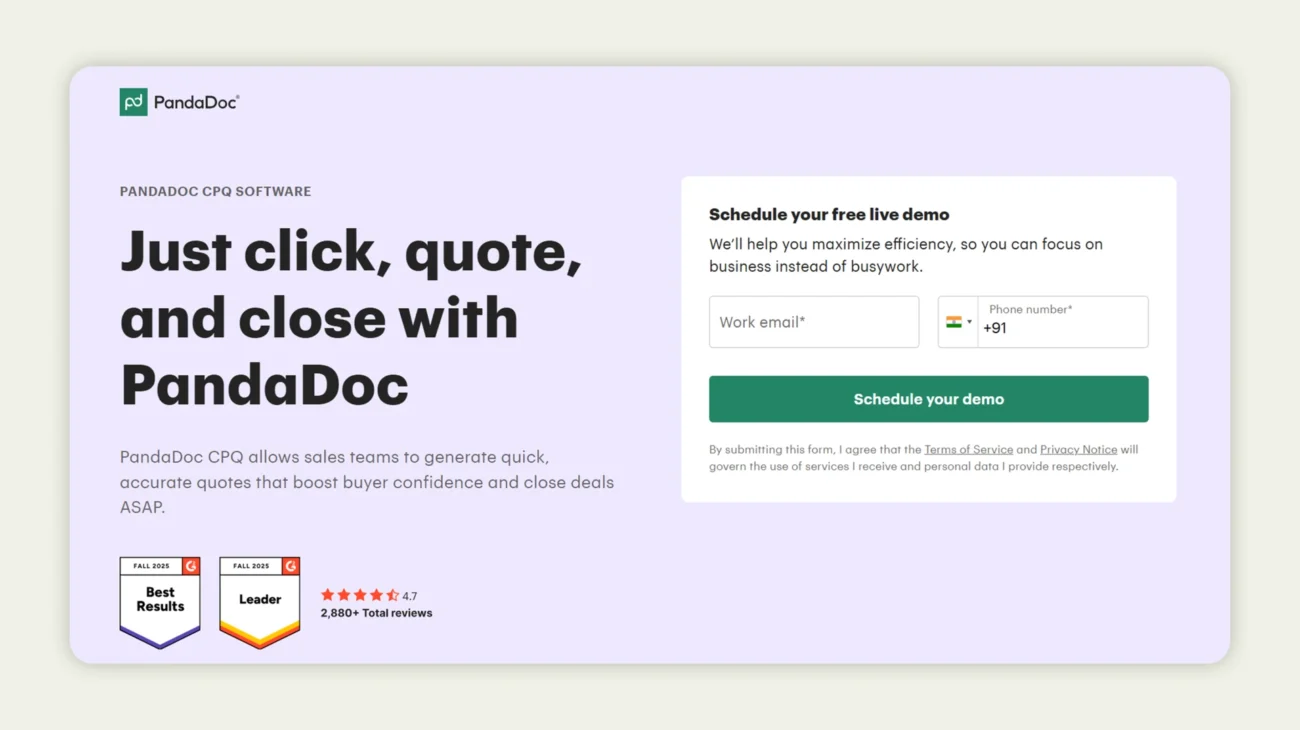 PandaDoc homepage