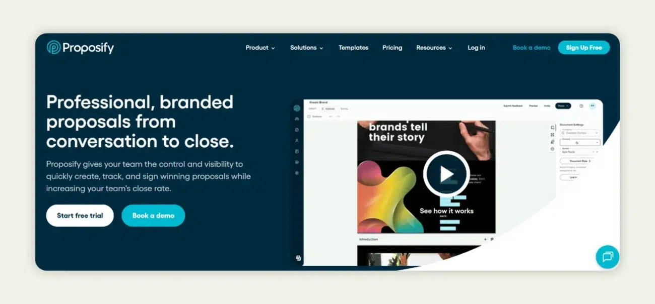 Proposify homepage