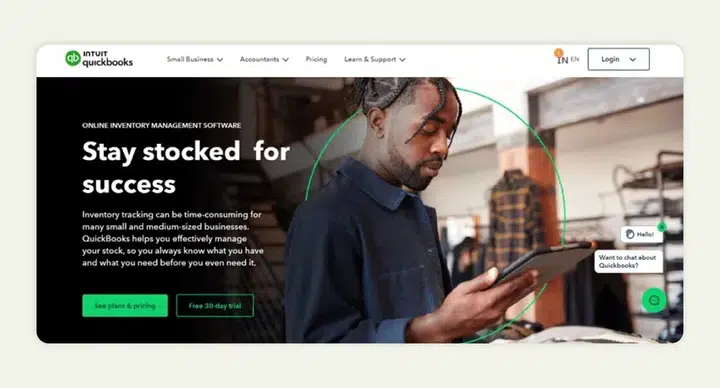 QuickBooks allows inventory management and tracking 