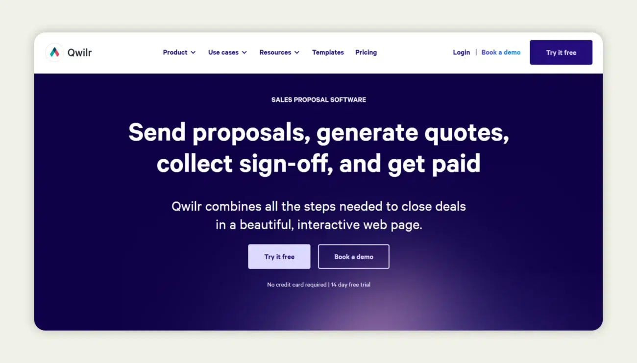 Qwilr homepage