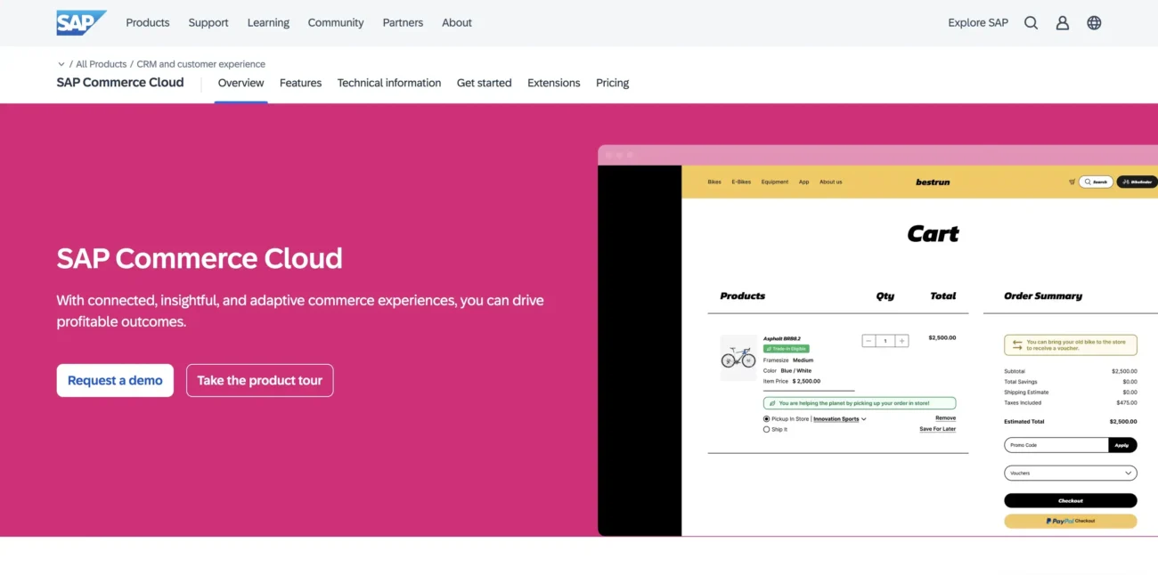 SAP Commerce Cloud website SAP Commerce Cloud website