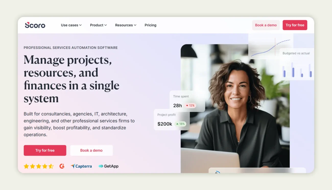  Scoro homepage