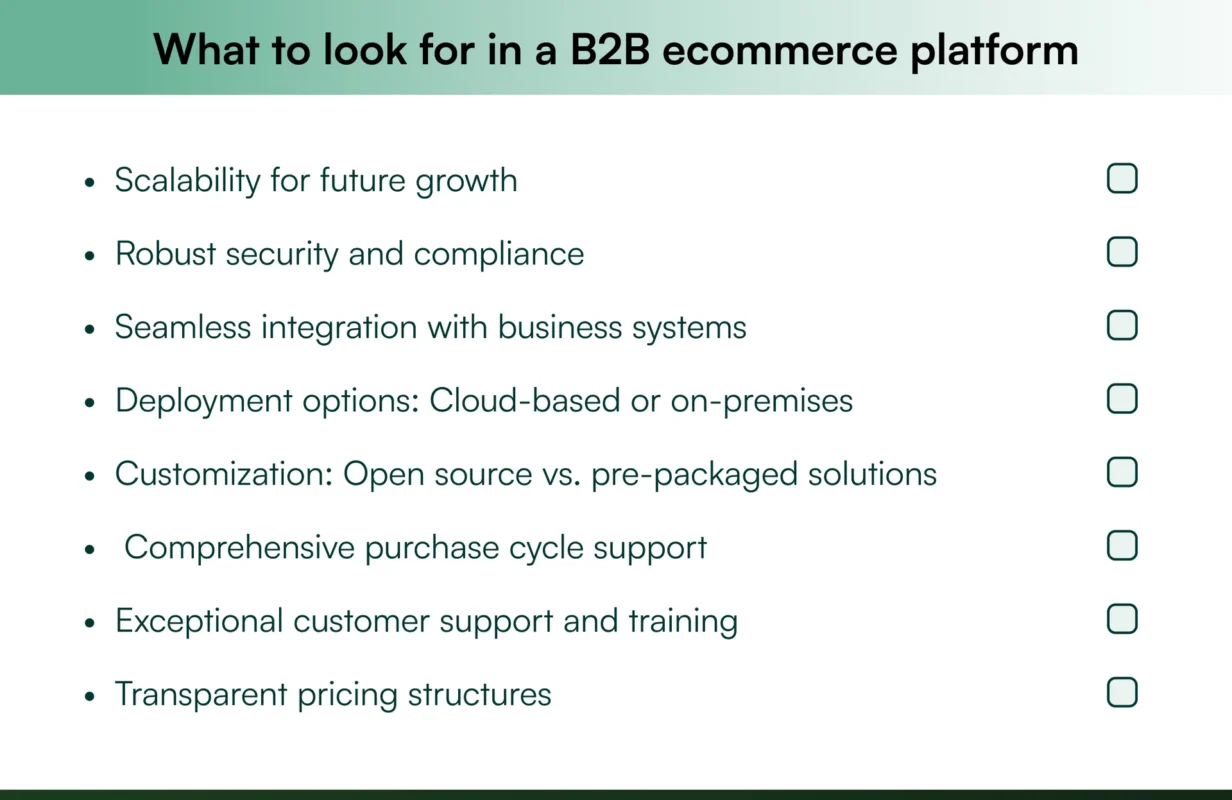 Selecting the right B2B ecommerce platform Key features to look for Selecting the right B2B ecommerce platform Key features to look for