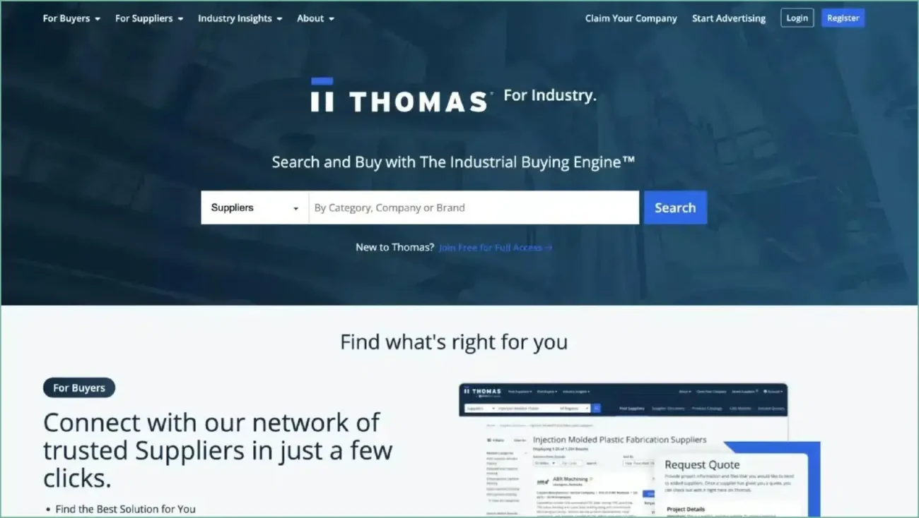 ThomasNet home page ThomasNet home page