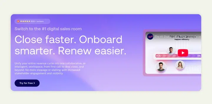 Trumpet is a sales engagement platform featuring digital sales rooms and video messaging