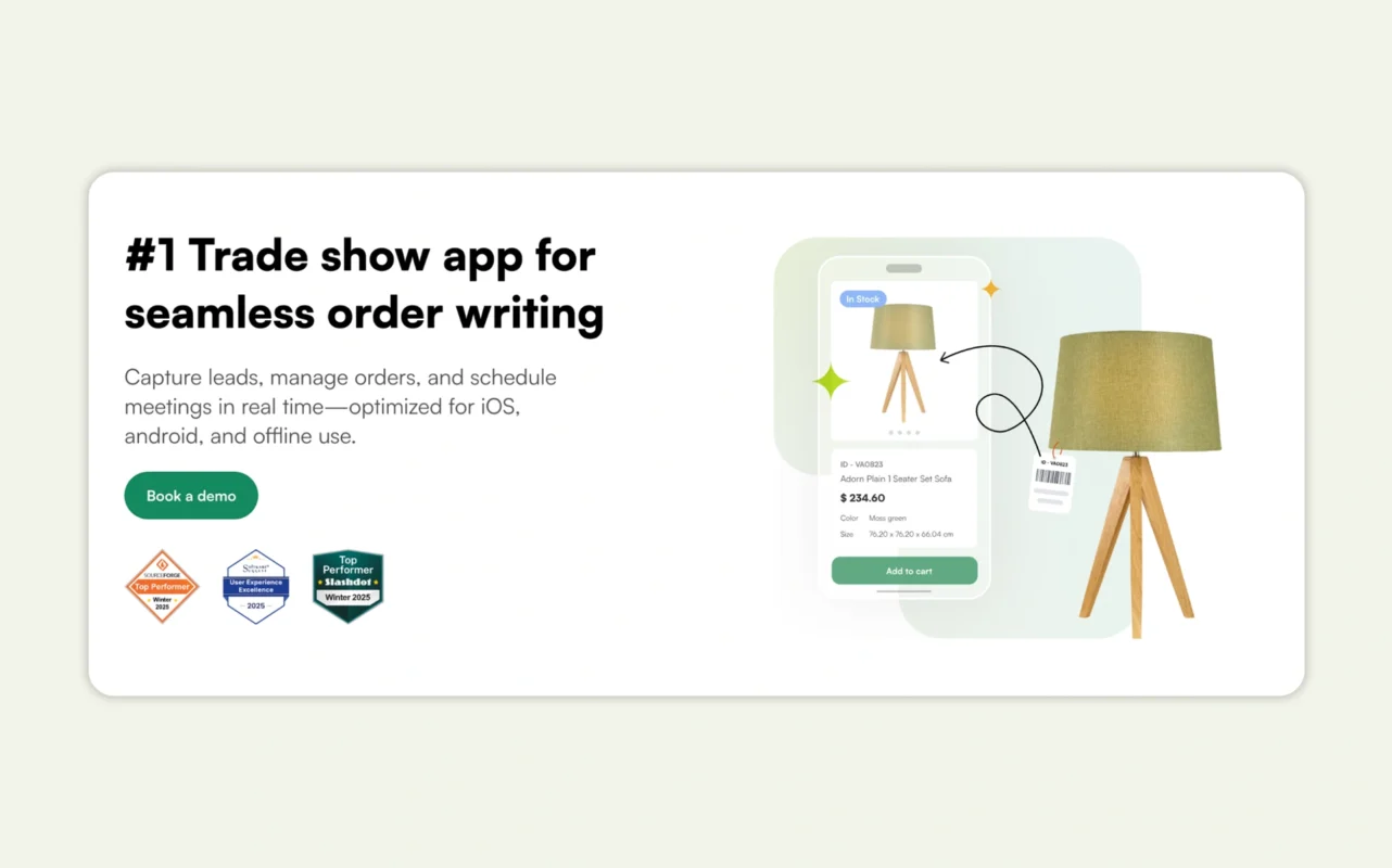  WizCommerce B2B commerce platform for integrated trade show lead capture and order management 