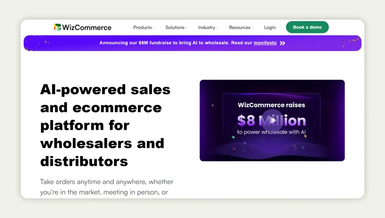 WizCommerce homepage