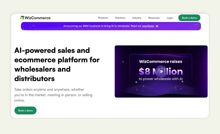 WizCommerce is a cloud-based B2B sales automation and ecommerce platform for wholesalers and distributors