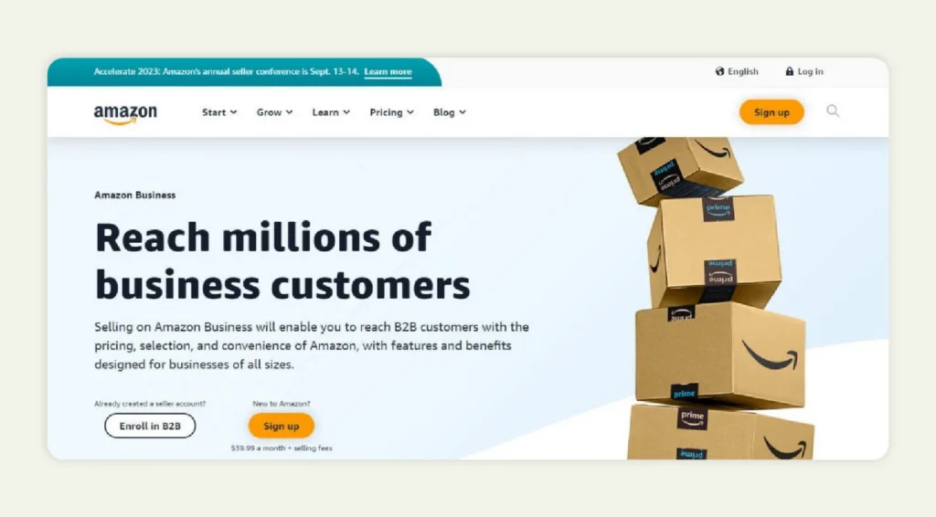 Amazon Business seller program page Amazon Business seller program page