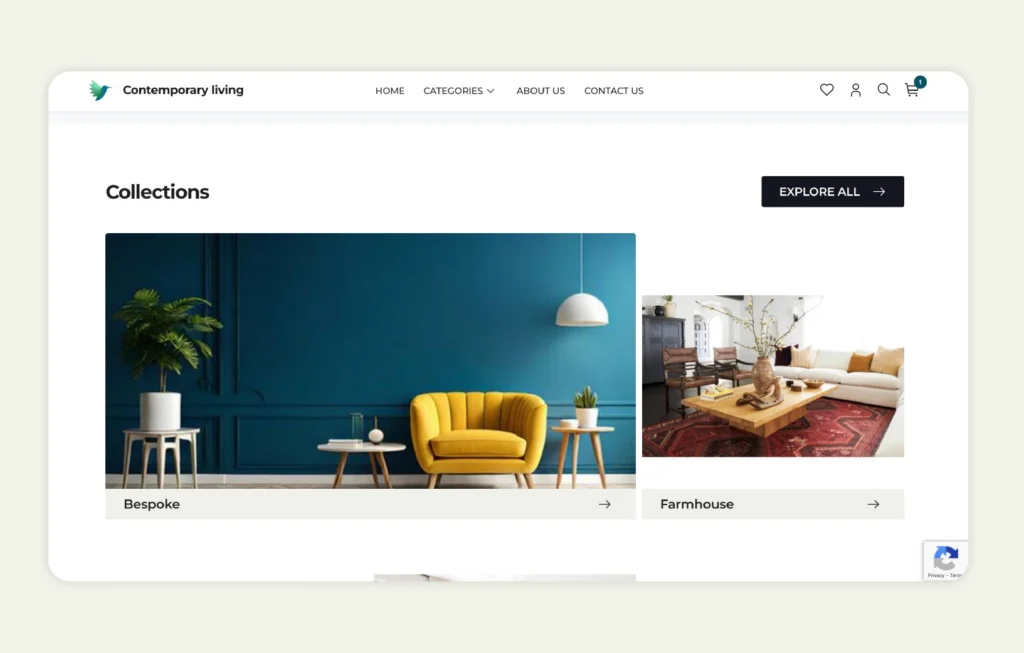 Collections feature of WizShop