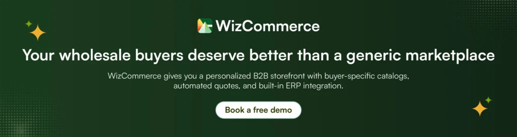  WizCommerce personalized wholesale storefront for B2B furniture brands]