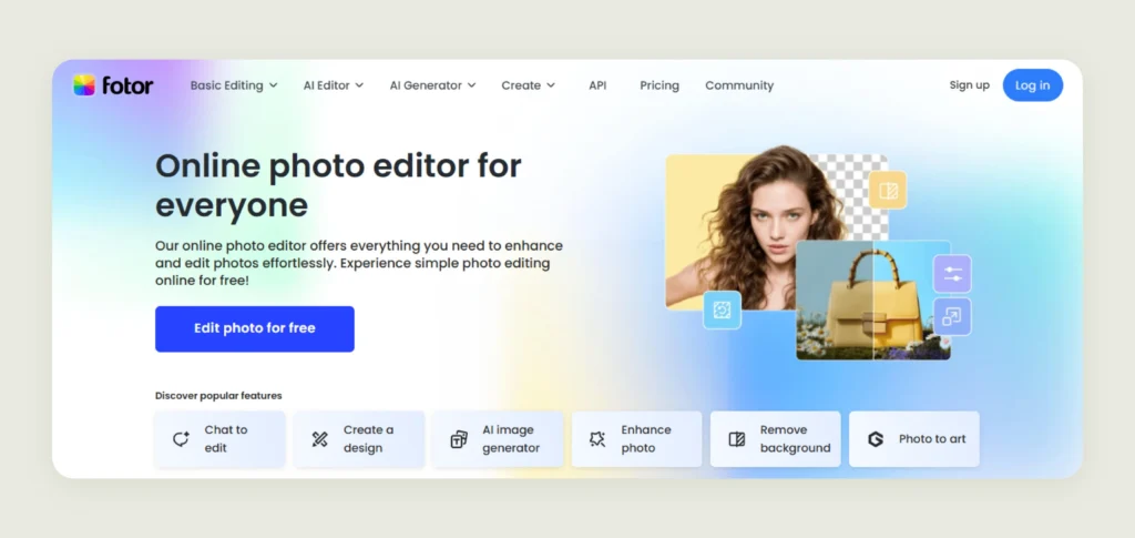 Home page of Fotor