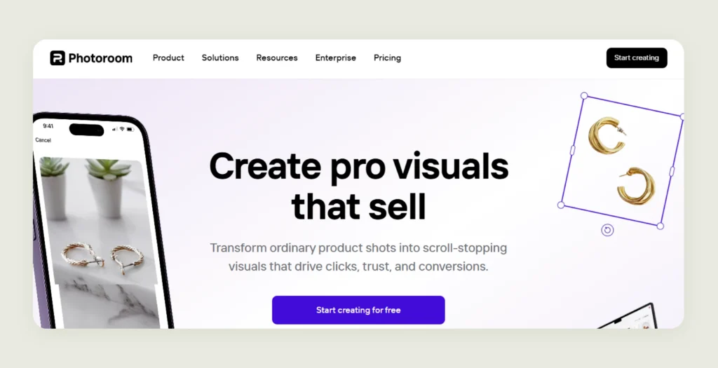 Home page of Photoroom