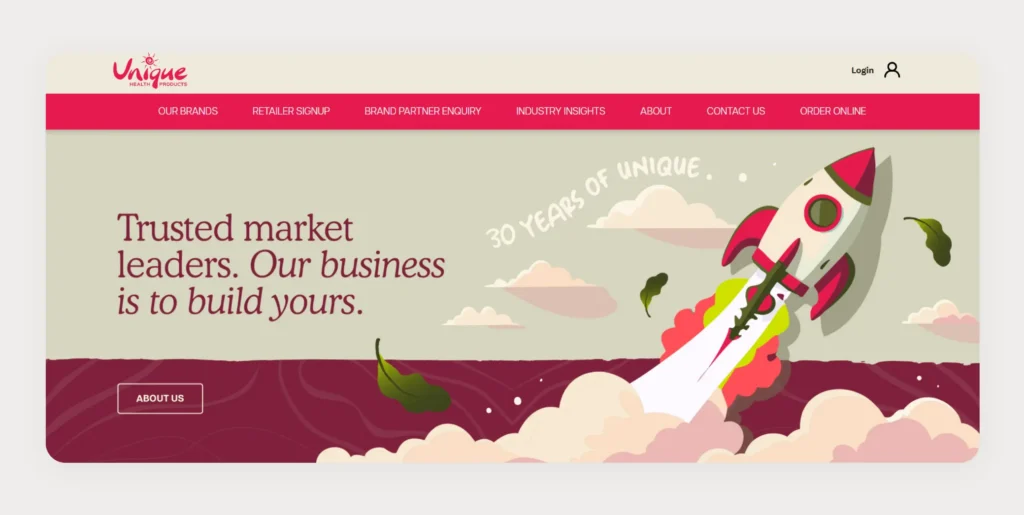 Home page of Unique Health Products