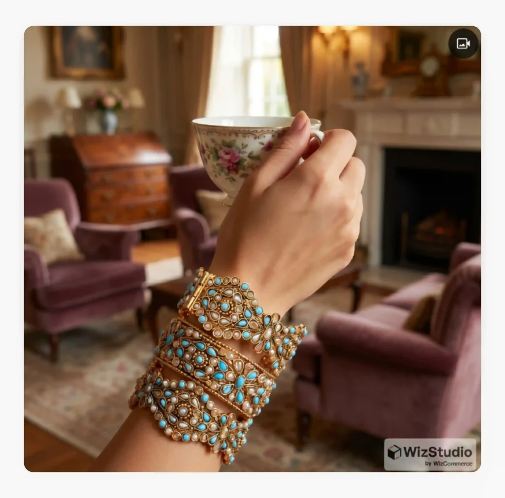 Bangles displayed in a lifestyle setting using WizStudio Bangles displayed in a lifestyle setting using WizStudio