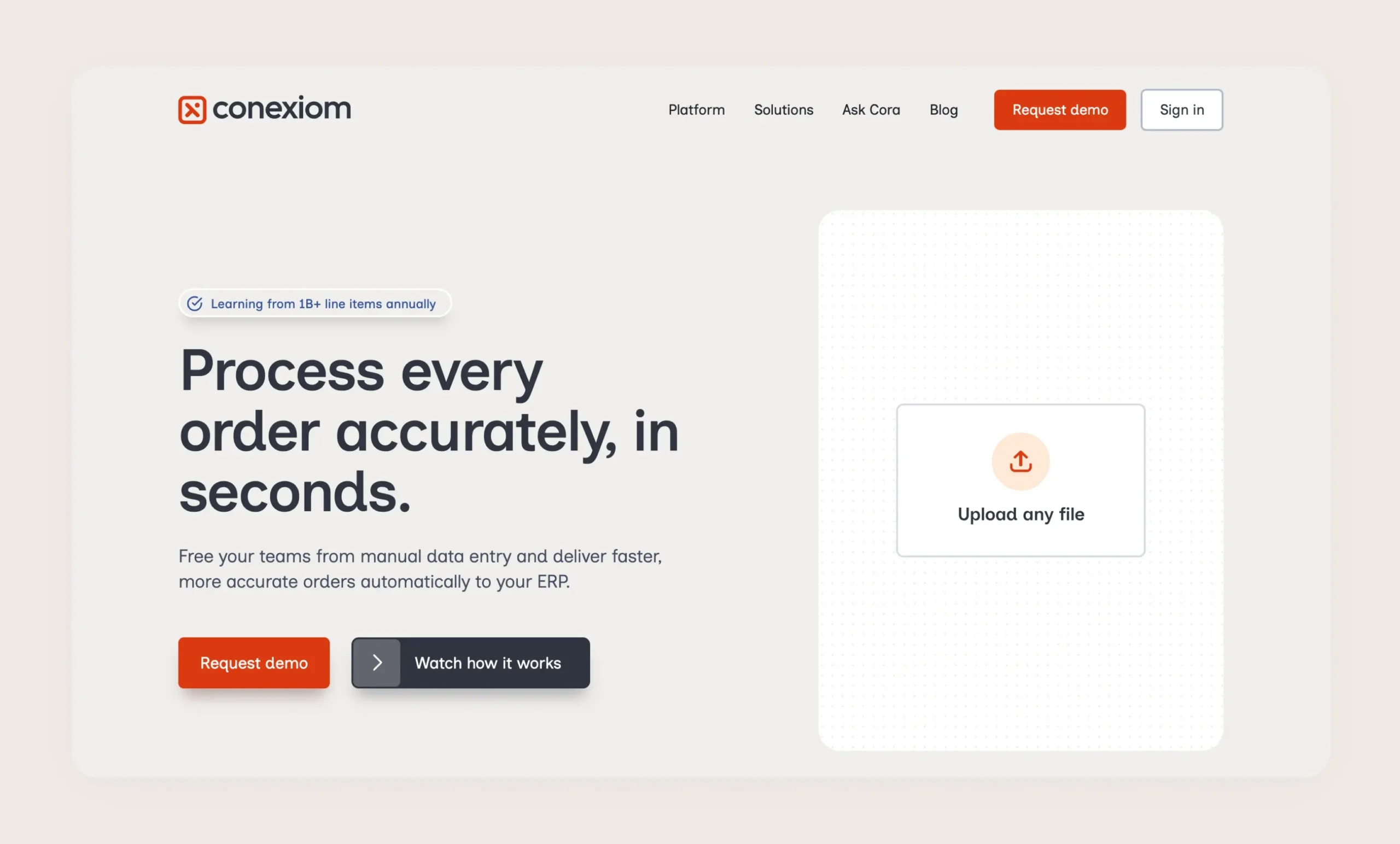 Conexiom homepage Conexiom homepage