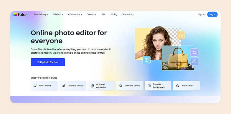 Home page of Fotor