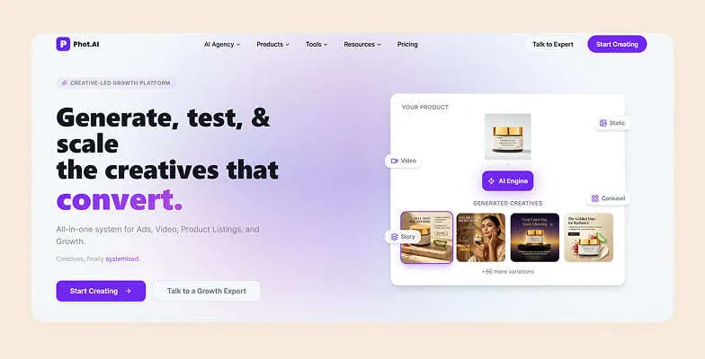 Home page of Phot.AI
