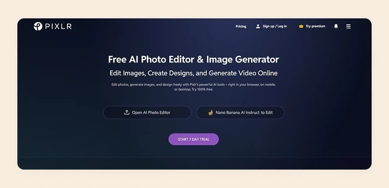Home page of Pixlr
