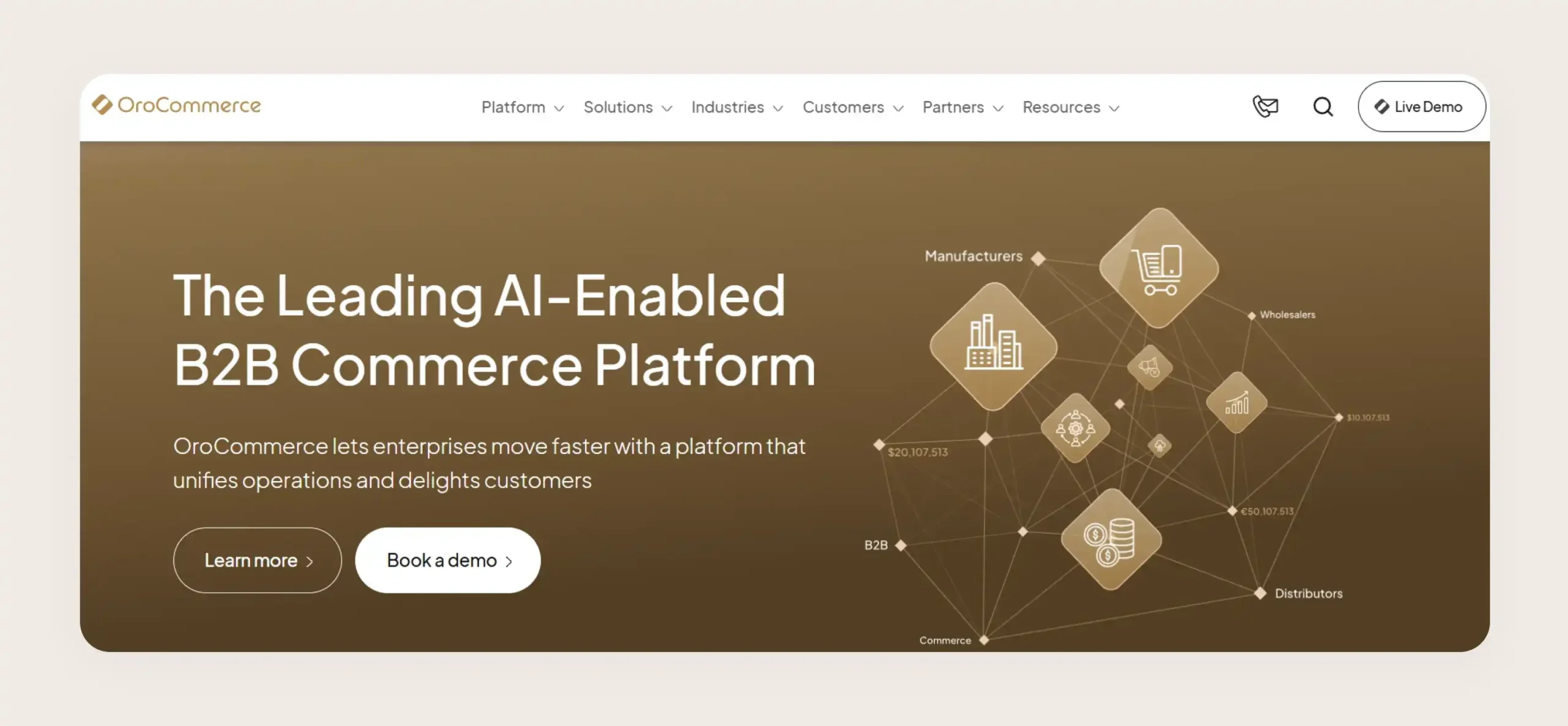 Homepage snapshot of OroCommerce Homepage snapshot of OroCommerce