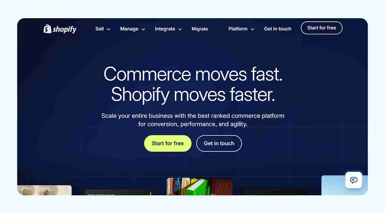 Shopify homepage Shopify homepage