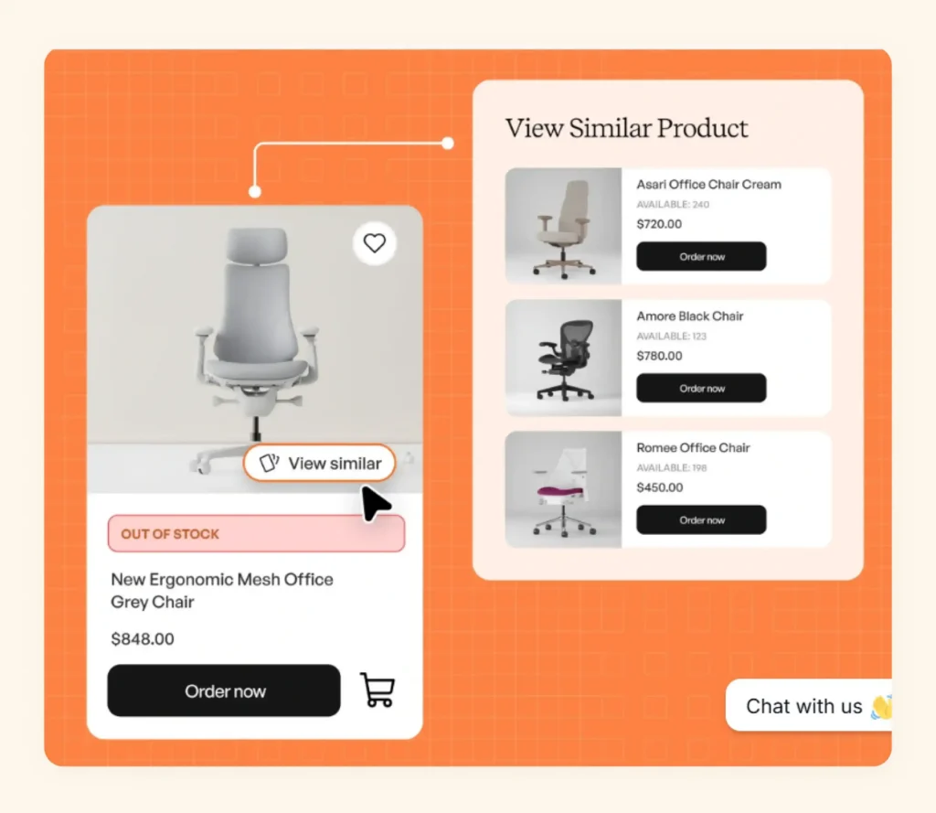 WizOrder AI product recommendation with the “view similar” feature. WizOrder AI product recommendation with the “view similar” feature.