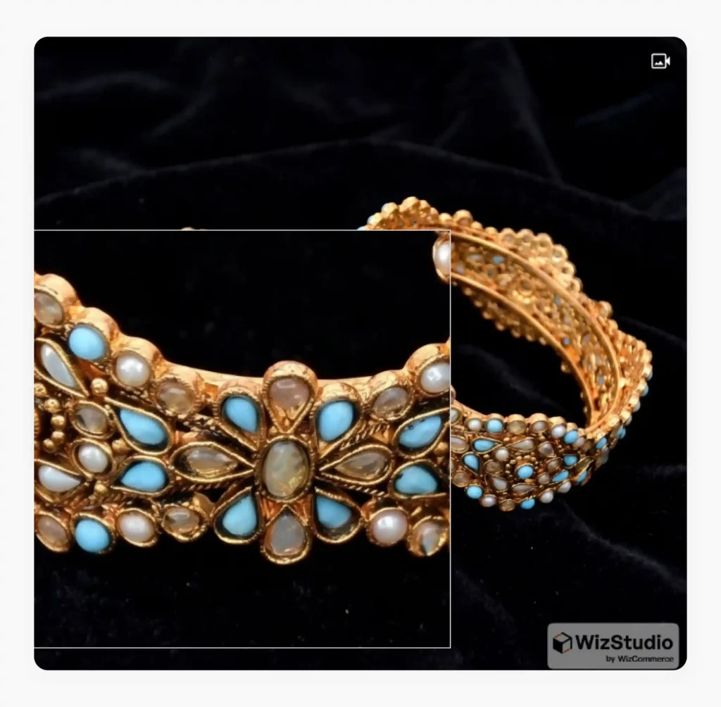 Zoomed-in image of a bangle upscaled on WizStudio Zoomed-in image of a bangle upscaled on WizStudio